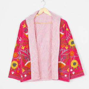 Premium Handmade <b>Women</b> <b>Velvet</b> Suzani <b>Jacket</b> Floral Embroidered Designer Boho Vintage Coat High Quality Wholesale Apparel Supply - Product Image 3
