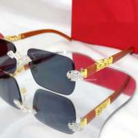 Lunettes de soleil de luxe sans monture pour hommes, style hip-hop, verres dégradés en métal, lunettes punk rock pour club, fête, rave