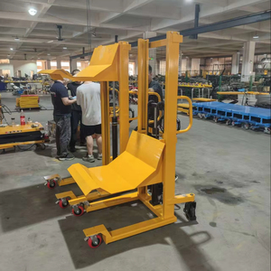 Sollevatore Idraulico Manuale 1T per Rotoli, Altezza di Sollevamento 1,5m, Carrello per Movimentazione e Impilamento di Materiali Cilindrici - Product Image 3