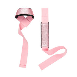 2024 Fitness Padded Cotton Neoprene Weightlifting Weight Pull Deadlift Custom Logo Lifting Gym Glitter <b>Straps</b> for Men - Product Image 2