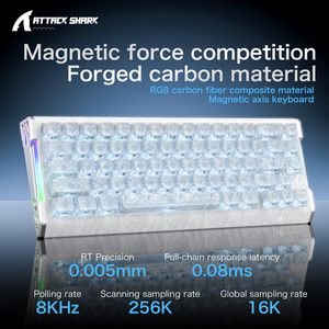 Teclado ATTACK SHARK R68HE con Ejes Magnéticos Personalizados, RGB con Iluminación Inferior, Sonido Potente, Respuesta Rápida, Periférico para Gamers Profesionales - Product Image 3