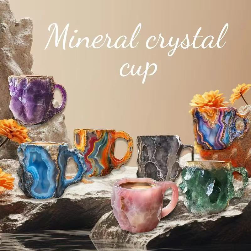 Wholesale Crystal Resin Agate Coffee Cups for Bar & Home