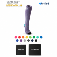 Chaussettes de compression sur mesure OEM, douces, à compression graduée, hauteur genou, pour la course à pied, l'athlétisme, la randonnée, chaussettes de compression pour hommes