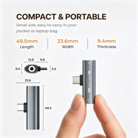 Câble audio USB Type-C mâle vers jack 3,5 mm femelle 2-en-1 avec puce AB136, adaptateur audio à sortie CC et charge rapide PD60W pour ordinateur portable