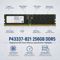 Mémoire serveur P43337-B21 256 Go DDR5 4800 MHz ECC RDIMM Registered 8Rx4 3DS Haute capacité de stockage Testée En stock