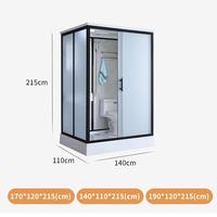 Salle de bain préfabriquée complète WC Toilettes Cabine de douche de luxe avec porte coulissante et cadre pour usage hôtelier