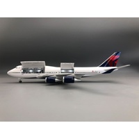 Modèle d'avion de passagers à double porte Delta 747, 47 cm, en résine, réaliste, avec roues lumineuses, simulation statique, emballage en boîte couleur