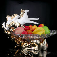 Sculpture de cheval en résine de luxe, écologique, pour bureau, assiette à fruits, design animal, décoration d'intérieur