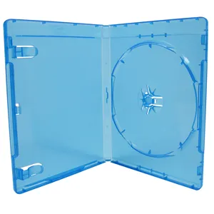 Custodia Blu ray da 11mm BD box con logo ricamato colore blu o trasparente per disco Blu ray