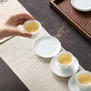 Posavasos de cerámica con diseño de pétalos de loto azul, almohadilla aislante térmica para juego de té Kung Fu, reutilizable - Product Image 3