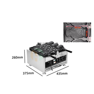 เครื่องทำวาฟเฟิลไทยากิแบบเปิดปากเครื่องทำไอศกรีมไฟฟ้าเชิงพาณิชย์รูปทรงปลา - Product Image 6