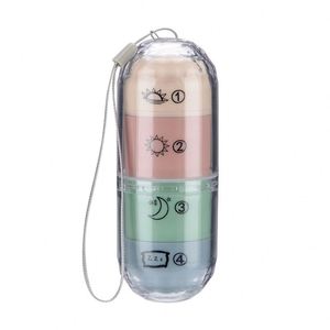 Boîte à pilules portable en plastique à 4 compartiments pour la vente en gros hebdomadaire - Product Image 1