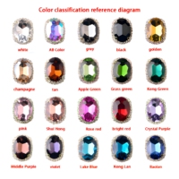 Strass à coudre OEM en forme de diamant, accessoires de vêtements pour robe de mariée, boucle ovale en cristal, strass à griffes à dos plat avec chaîne