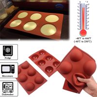 Moule en Silicone Semi-Circulaire à 6 Cavités pour Bonbons, Desserts et Gâteaux, Qualité Alimentaire, Outil de Cuisson de Cuisine, Moule à Chocolat Rectangulaire
