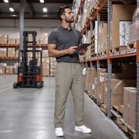Pantalon Cargo Tactique pour Hommes, 6 Poches, Pantalon de Travail en Coton Mélangé, Jambe Droite, Durable, Construction