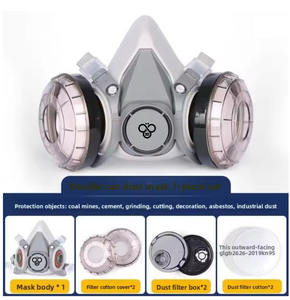 Respirador de media cara reutilizable con certificación CE OEM 6200, a prueba de polvo, con cartucho de filtro de vapor, máscara de gas para pintura - Product Image 2