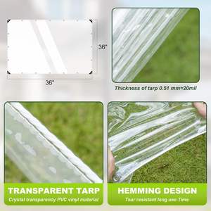 Lona de vinilo de PVC transparente de tela impermeable transparente de alta resistencia con bucle de Cable <span class=keywords><strong>para</strong></span> cubierta impermeable de dosel de terraza - Product Image 4