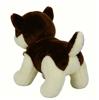 Peluche de husky marrón personalizado, peluche de husky con collar con campana, husky siberiano de pie, cachorro husky adorable, juguete de peluche suave.