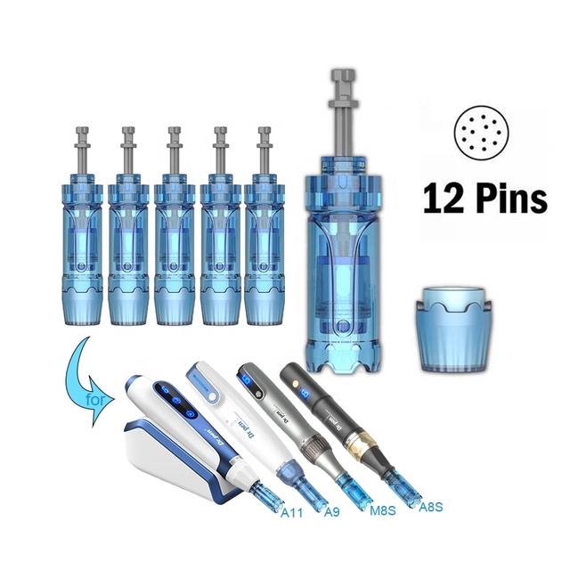Updated anti-backflow needle cartridge for Dr.pen A8S A9 12pin 24pin 36pin 18pin Round Nano Silicone nano wave edge design