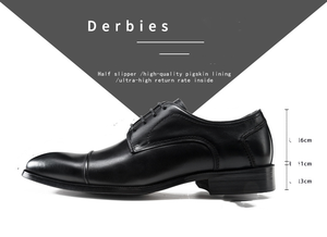 Nouvelles chaussures décontractées pour hommes en cuir véritable, style Derby, à lacets, avec motif sculpté, pour l'automne, de la marque British Brogue - Product Image 3