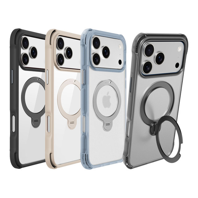 Factory 360 Magnetic Kickstand Case Shockproof TPU Bumper PC Phone Case for iPhone 17 16 15 Pro Max Plus Air Cover
