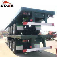 Camion Howo 3 essieux, plateau plat de 40 pieds, châssis de conteneur, remorque à plateau plat, semi-remorque de 50 tonnes