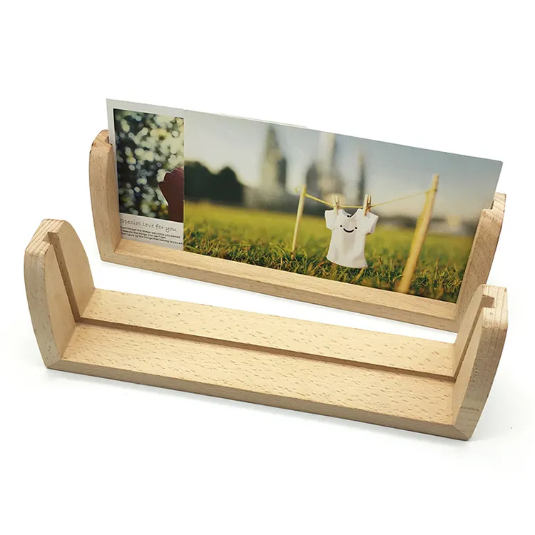 Promotion Gift Wedding Party Events Decoration Display Wood Place Card Holders Wood Table Number Stand Table Photo Holders