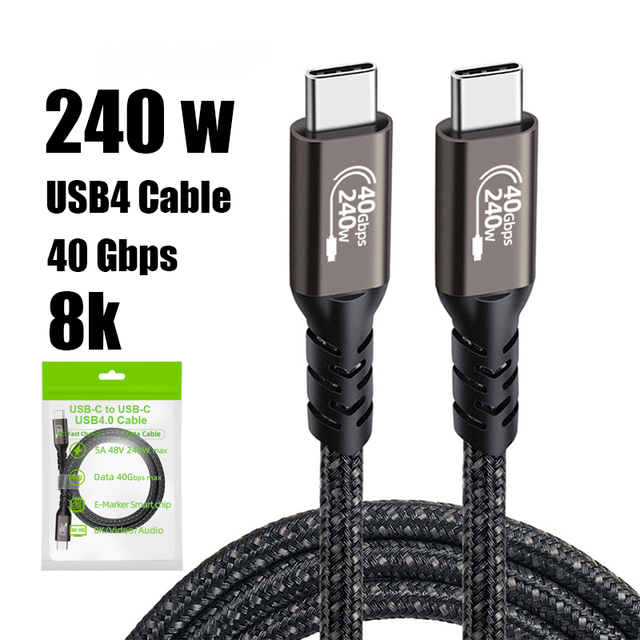 240w Usb4 Type C Cable 2m Fast Charging Audio Video Data Transfer 8k 60hz 40g Pd 3.1 Thunderbolt 4 Cable Type C