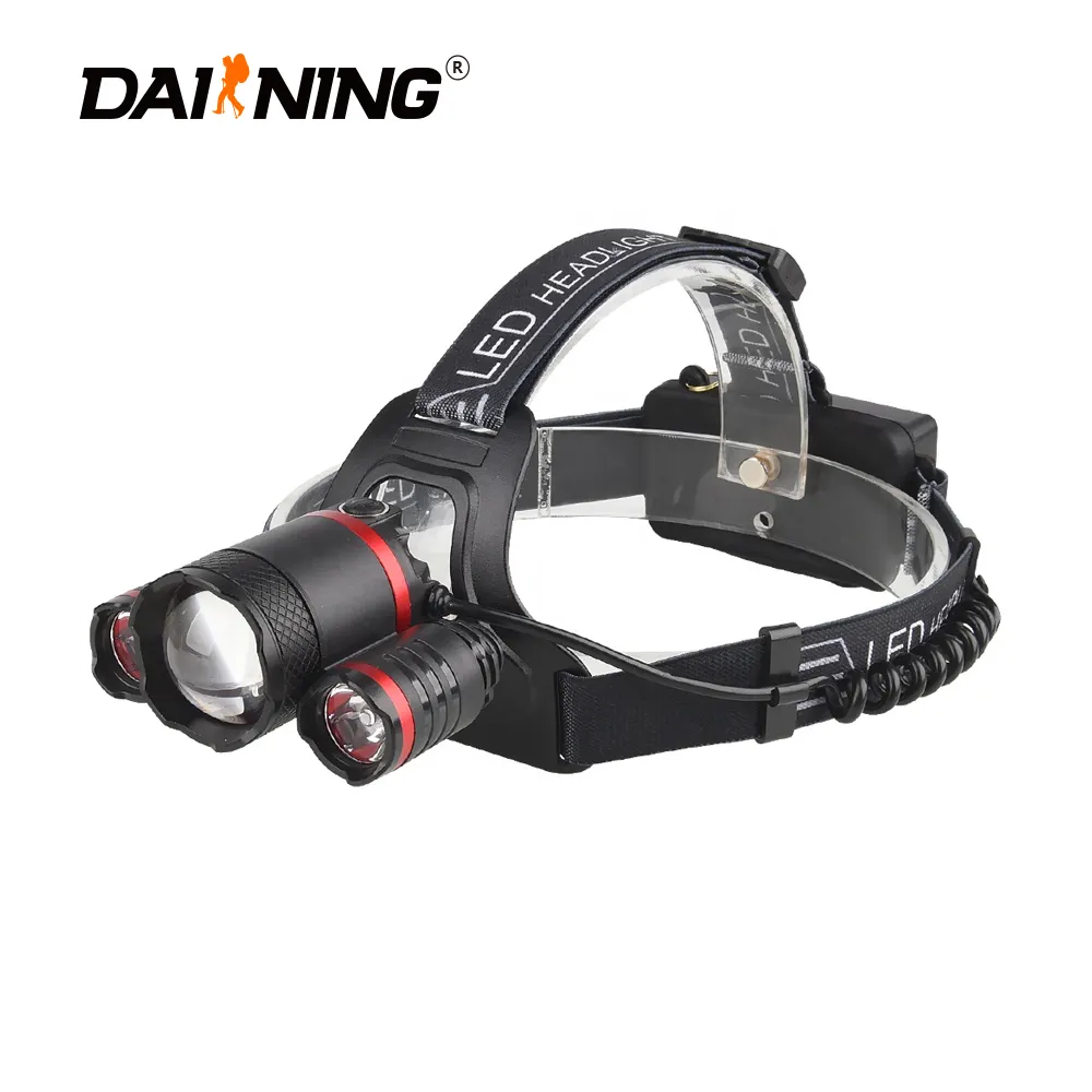 DAINING 450 lumen T6 recargable impermeable 18650 led cabeza de la linterna zoomable faro