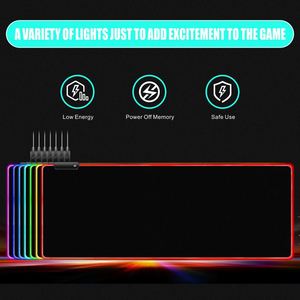 Led Rgb Gaming Mousepad Non-Slip Rubber <b>Computer</b> Carpet Desk Mat Pc Game <b>Mouse</b> Pad - Product Image 5