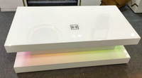 Morden table basse miroir intelligente avec lumière LED et charge sans fil table à thé multifonctionnelle pour le salon et la maison