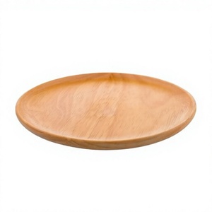 Round Natural Wood Serving Plate Light Brown Polished Wooden <b>Platter</b> Dish Decorative Handmade <b>Platter</b> For Tea Coffee Serving - Product Image 1