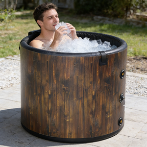 <span class=keywords><strong>Baignoire</strong></span> à glace gonflable ronde en gros, couleur bois, avec refroidisseur et pompe, pour usage familial - Product Image 1