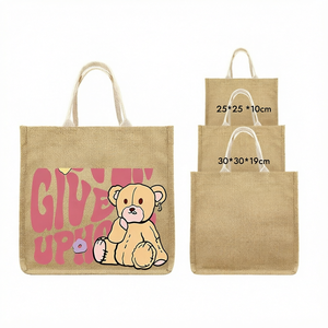 Bolsa de Yute Personalizada por Sublimación, Bolso de Mano para Compras con Bolsillo Frontal, Bolsa de Hombro Reutilizable para Actividades Promocionales - Product Image 1