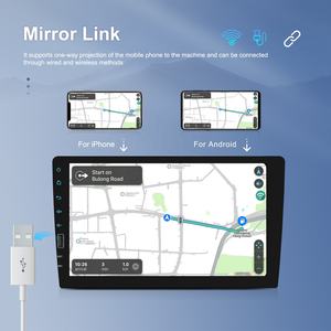 Lecteur MP5 pour voiture Podofo 9'' 1 Din, Carplay sans fil, Android Auto, BT, FM, autoradio simple DIN + microphone externe, vente en gros OEM - Product Image 5