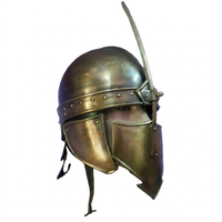 Casque de Chevalier Médiéval, Armure Romaine, Plaqué Bronze Antique, Fait Main, Costume Cosplay, Gravure Imprimée, Idéal pour Noël et Fêtes d'Anniversaire