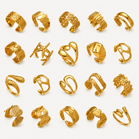 Neuer Heißer Wasserdichter PVD 18K Vergoldeter Edelstahlring Verstellbarer Modeschmuck für Damen Großhandel Offene Modische Ringe