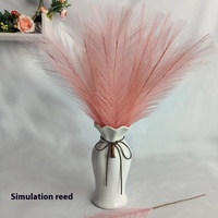 MJ Eropa Amerika Modern untuk Amazon Ins dekorasi Pampas rumput ekor anjing tunggal-Pronged simulasi Reed sutra buatan tangan 55cm