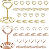 Porte-cartes de table et porte-numéros de table en métal en forme de cœur, disponible en différentes tailles et couleurs, pour la décoration