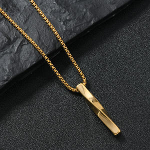 Collier long spirale hip-hop personnalisé <span class=keywords><strong>pour</strong></span> homme 2026, chaîne à maillons tendance, pendentif en acier inoxydable argenté <span class=keywords><strong>pour</strong></span> hommes et garçons - Product Image 3