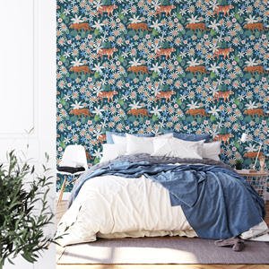 Adesivi <span class=keywords><strong>Murali</strong></span> Decorativi Autoadesivi con Motivo Floreale Retrò a Foglie per Cameretta Bambini e Ragazze, in PVC Anti-Muffa - Product Image 4