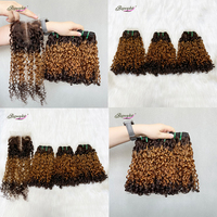 Venta al por Mayor, Precio Económico, Mejor Precio # 4 Paquetes de Cabello Humano Virgen Sin Procesar de Color Marrón, Rizado Pixie SDD, 100% Natural para Mujeres Negras