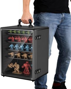 Étui de transport <span class=keywords><strong>pour</strong></span> miniatures, grande capacité, vitrine de rangement <span class=keywords><strong>pour</strong></span> miniatures et objets de collection, avec 5 plateaux, vitrine <span class=keywords><strong>pour</strong></span> figurines - Product Image 6