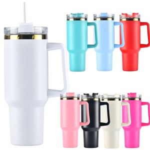Gobelet isotherme extérieur en acier inoxydable avec poignée et paille, personnalisable avec logo, 30oz et 40oz, modèle H2.0 - Product Image 1