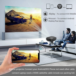 最新のプロジェクターA4300Airは1080PフルHDLCDLEDホームミニプロジェクター携帯電話コンピューターwifiワイヤレス同じ画面をサポートします - Product Image 3