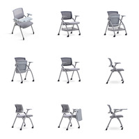 Chaise de formation moderne et confortable en maille pour bureau, empilable pour salle de conférence, chaise pliable pour visiteurs et formation
