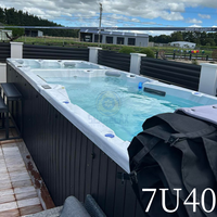 Piscine de nage à contre-courant de luxe pour l'extérieur avec spa et bain à remous
