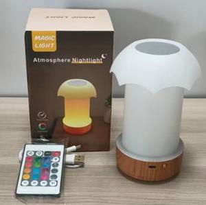 Lampe de chevet LED tactile RGB 1,6W en plastique PP avec télécommande, intensité variable, batterie intégrée, changement de couleur, sans application, lampe de table/bureau haute performance - Product Image 5