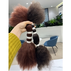 Nuevo diseño Sin trama Paquete de trenzado de cabello virgen indio Extensión de cabello húmedo y ondulado en # 1B #2 #4 Colores Grado de cabello virgen - Product Image 6