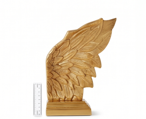 Serre-livres en métal décoratif avec design d'ailes d'ange, finition dorée, élégant organisateur d'étagère pour la maison, le bureau, la bibliothèque, la présentation sur le bureau - Product Image 4
